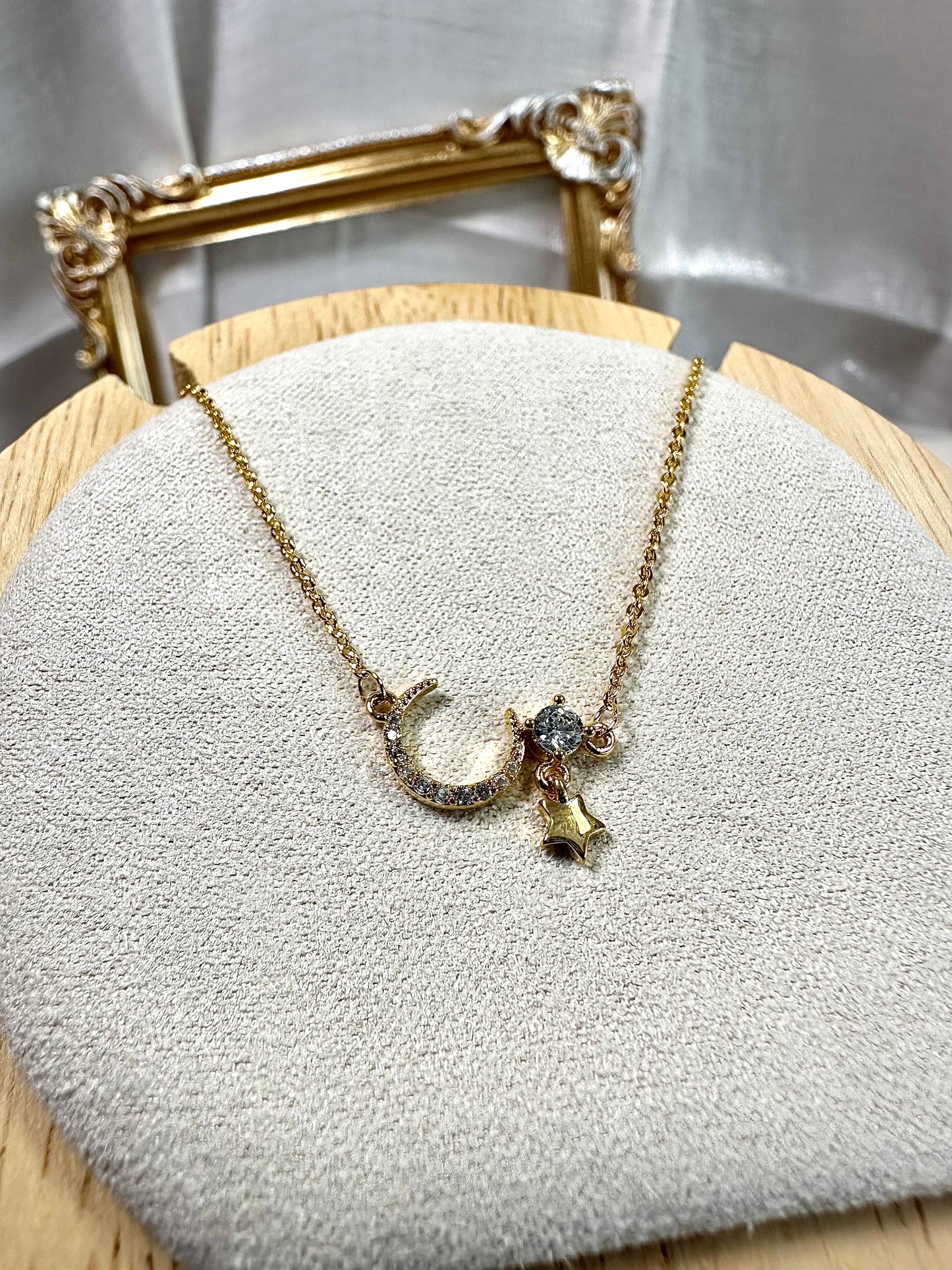 Gold Moonstar necklace